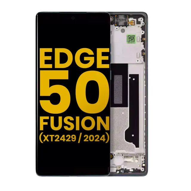 Écran OLED avec châssis pour Motorola Moto Edge 50 Fusion 5G (XT2429 / 2024) (reconditionné, Forest Blue)