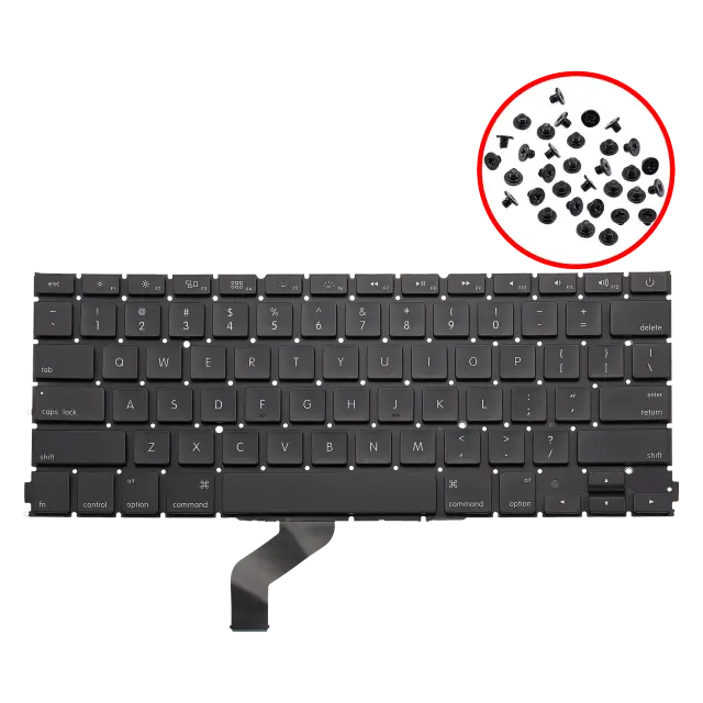 Clavier rétroéclairé avec vis (anglais US) pour Apple MacBook Pro 13" A1425 (2012-2013)