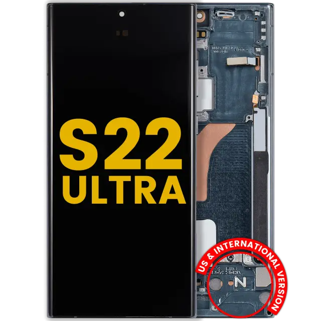 Écran OLED avec châssis pour Samsung Galaxy S22 Ultra 5G (version US & internationale, reconditionné, vert)