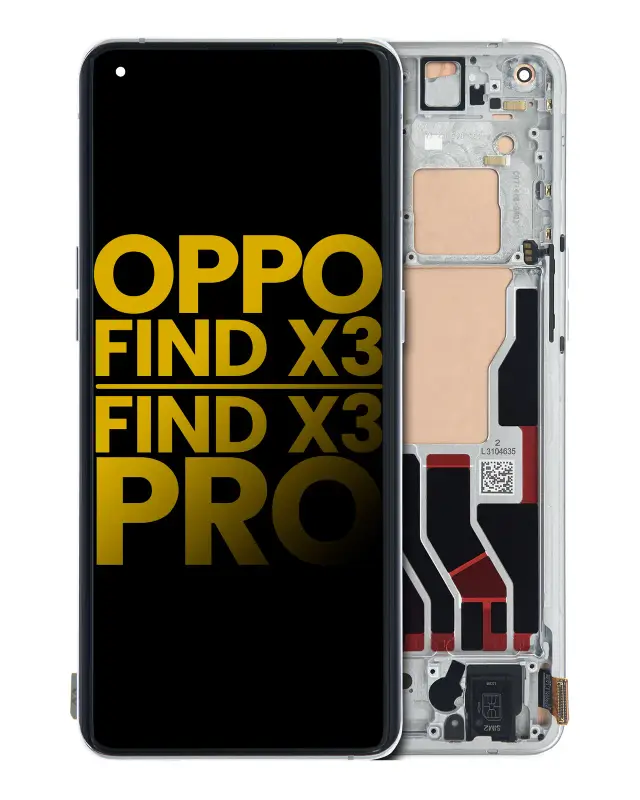 Écran OLED avec châssis pour OPPO Find X3 / X3 Pro (reconditionné, blanc)