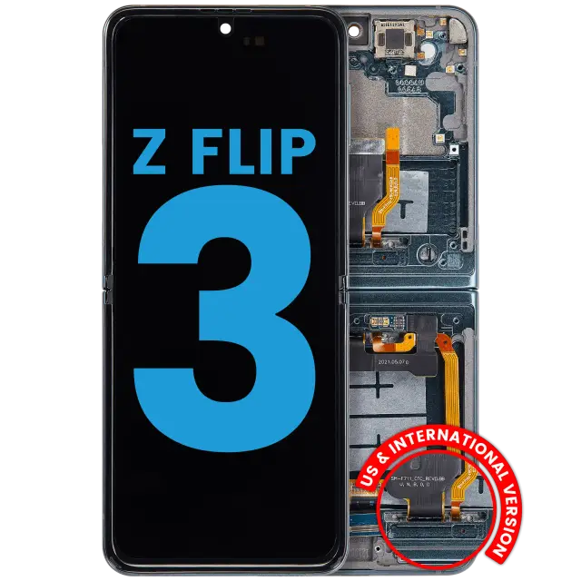 Écran OLED intérieur avec châssis pour Samsung Galaxy Z Flip 3 5G (F711) (version US & internationale, compatible, vert)
