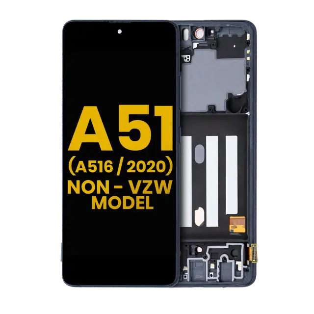 Écran OLED avec châssis pour Samsung Galaxy A51 5G (A516 / 2020) (Non-Verizon 5G UW Frame) (reconditionné, Prism Cube Black)
