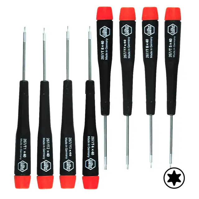 Jeu de 8 tournevis de précision Torx Wiha (26791)