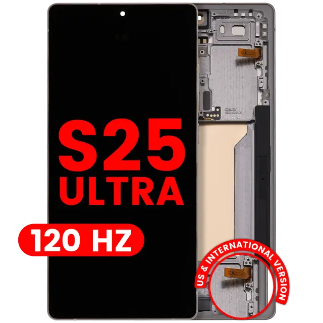 Écran OLED avec châssis pour Samsung Galaxy S25 Ultra 5G (version US & internationale, compatible premium, 120 Hz, Titanium Pink Gold / Jade Green / Grey)