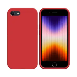 Coque Silicone Compatible pour Apple iPhone 7/iPhone 8/iPhone SE (2nd Gen)/iPhone SE (3e Gen) (#14) Rouge