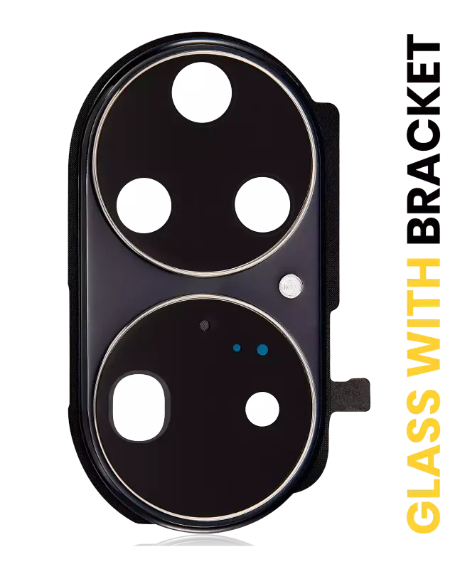 Lentille de caméra arrière avec support pour Huawei P50 Pro (Golden Black)