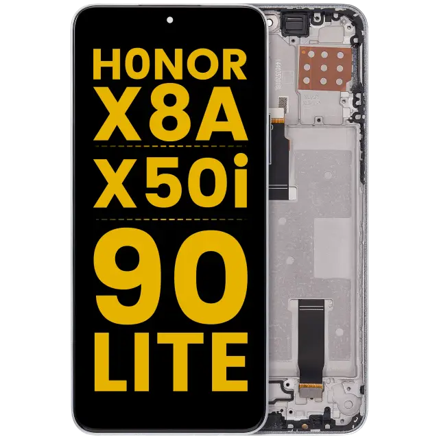 Écran LCD avec châssis pour Honor X8A / X50i / 90 Lite (reconditionné, Titanium Silver)