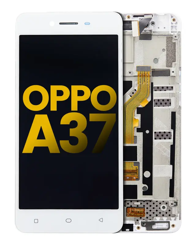 Écran LCD avec châssis pour OPPO A37 (reconditionné, blanc)