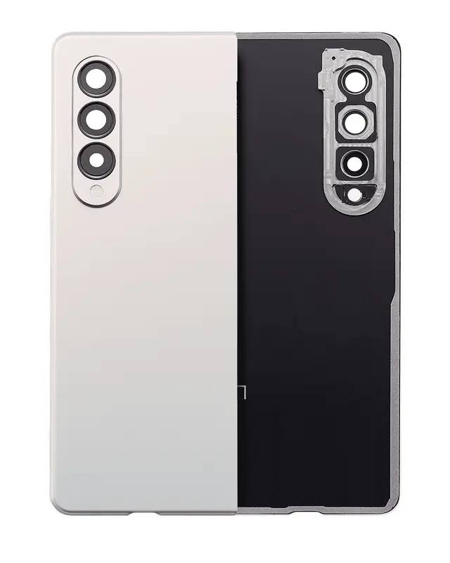Vitre arrière avec protection des objectifs pour Samsung Galaxy Z Fold 3 5G (compatible, Phantom Silver)