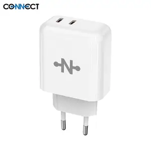 Chargeur Secteur GaN CONNECT MC-CBDC45W (2x Type-C) 45W Blanc