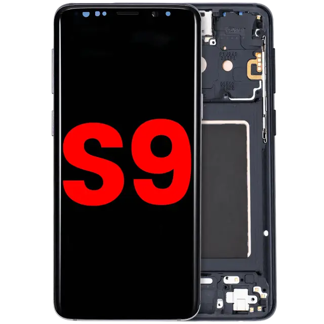 Écran OLED avec châssis pour Samsung Galaxy S9 (compatible premium, noir minuit)