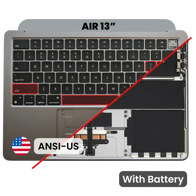 Châssis supérieur avec batterie et clavier ANSI US pour Apple MacBook Air 13" A3113 (2024) (gris sidéral)