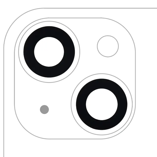 Lentille de caméra arrière avec adhésif pour Apple iPhone 14 / 14 Plus (lot de 2, compatible premium, lot de 10)