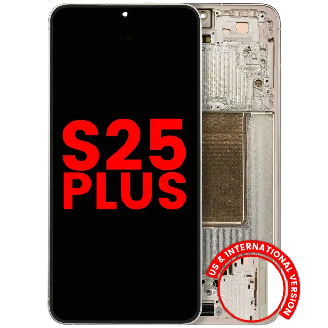 Écran OLED avec châssis pour Samsung Galaxy S25 Plus 5G (version US & internationale, compatible premium, Pink Gold)