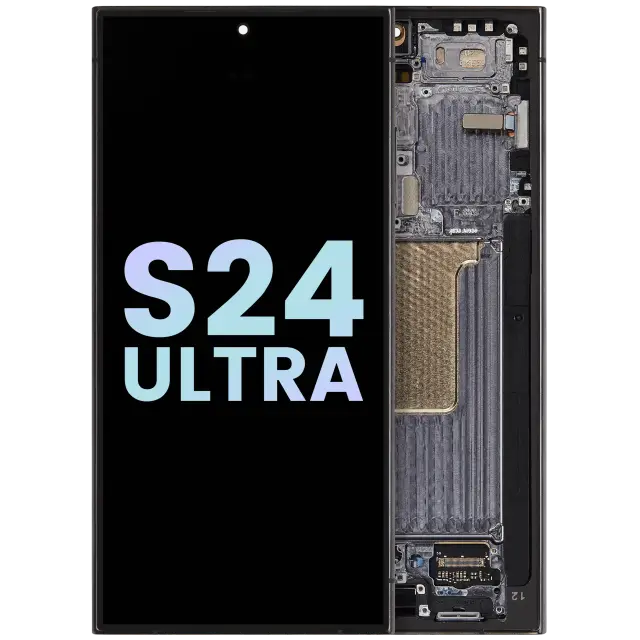 Écran OLED avec châssis pour Samsung Galaxy S24 Ultra (pack service origine, Titanium Black)