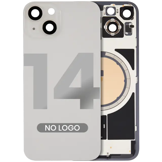 Vitre arrière pour Apple iPhone 14 (lumière stellaire, sans logo)