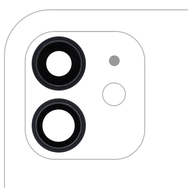 Lentille de caméra arrière avec support et anneau pour Apple iPhone 12 / 12 Mini (compatible premium, noir)