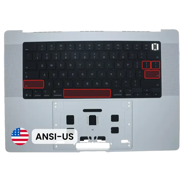 Châssis supérieur avec clavier ANSI US pour Apple MacBook Pro 16" A3428 / A3429 (2026) (origine, argent)