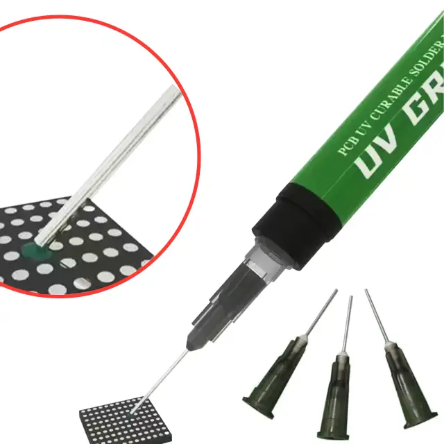 Masque de soudure UV vert pour PCB 2UUL avec 3 aiguilles ultrafines 6 mm