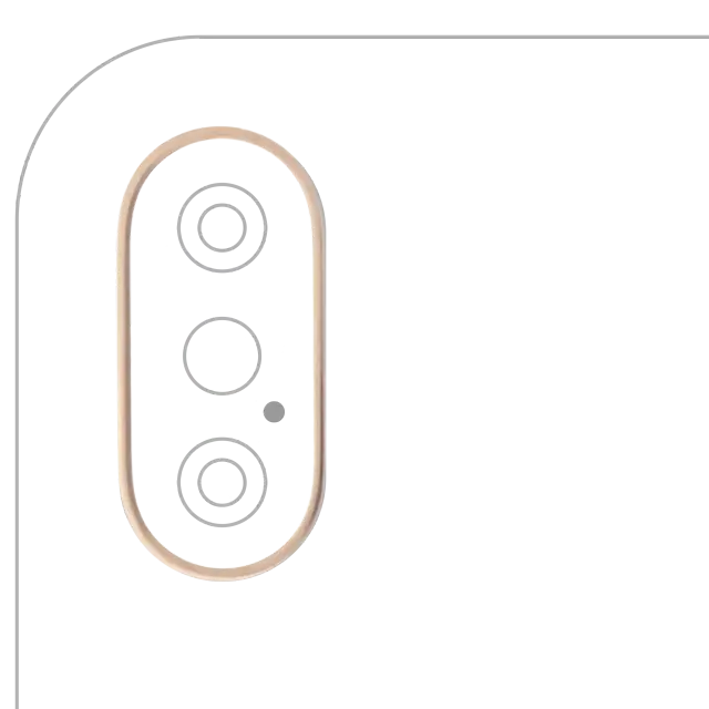 Anneau de contour de caméra arrière pour Apple iPhone XS / XS Max (or, lot de 10)