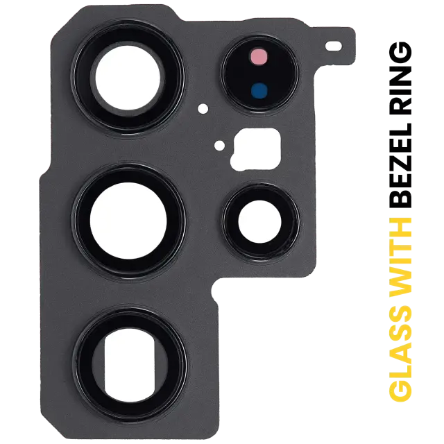 Vitre de caméra arrière avec anneau pour Samsung Galaxy S22 Ultra (noir fantôme)