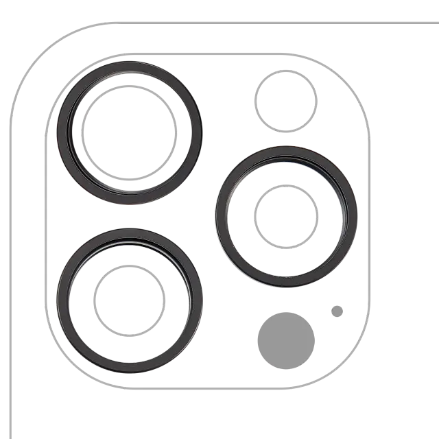 Anneau de contour de caméra arrière pour Apple iPhone 16 Pro / 16 Pro Max (lot de 3, titane noir, lot de 10)