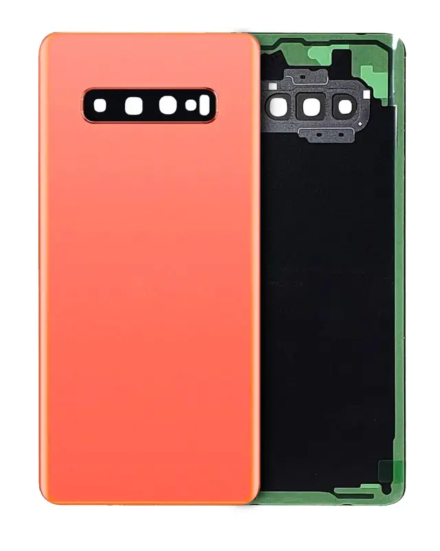 Vitre arrière pour Samsung Galaxy S10 Plus (sans logo, compatible premium, Flamingo Pink)