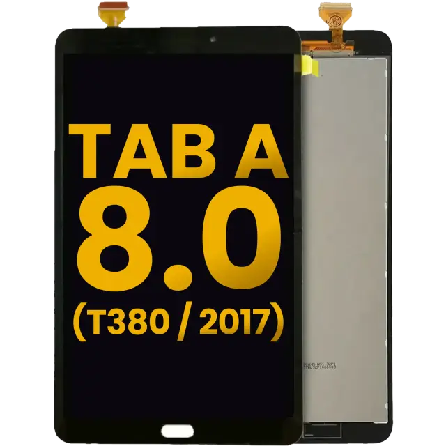 Écran LCD sans châssis pour Samsung Galaxy Tab A 8.0" (2017) (T380) (WiFi Version, reconditionné, noir)