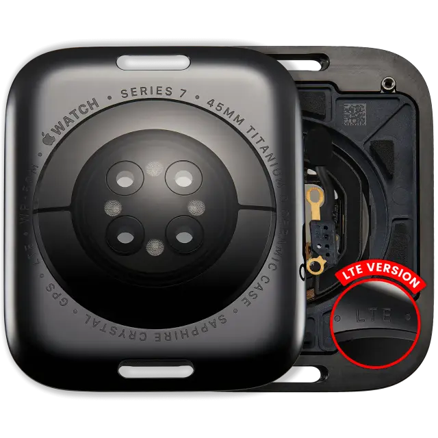 Vitre arrière pour Apple Watch Series 7 (45mm) (LET Version, Titanium / Space Black)