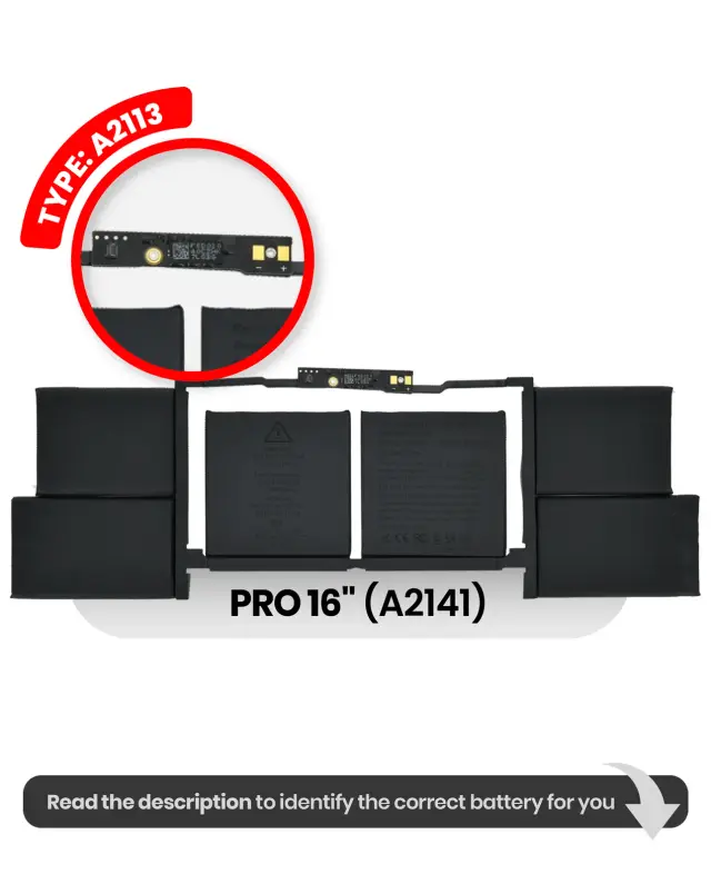Batterie pour Apple MacBook Pro 16" (A2141 / 2019)