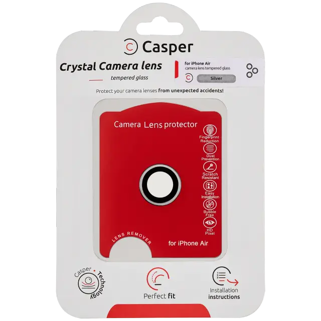 Protection de lentilles de caméra pour iPhone Air (argent, transparent)