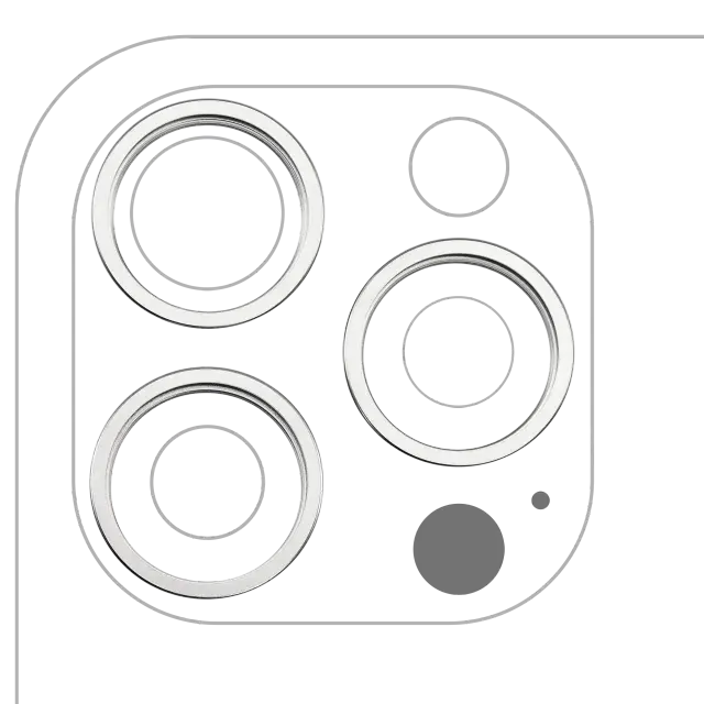 Anneau de contour de caméra arrière pour Apple iPhone 16 Pro / 16 Pro Max (White Titanium, lot de 3)