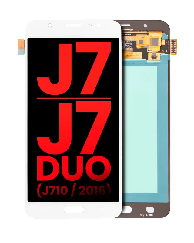 Écran OLED sans châssis pour Samsung Galaxy J7 / J7 Duo (J710 / 2016) (compatible premium, blanc)