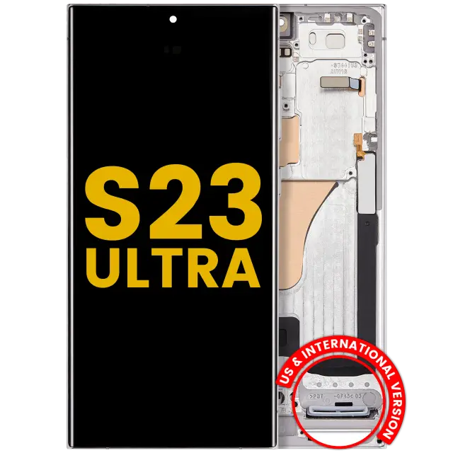 Écran OLED avec châssis pour Samsung Galaxy S23 Ultra (version US & internationale, reconditionné, bleu ciel)