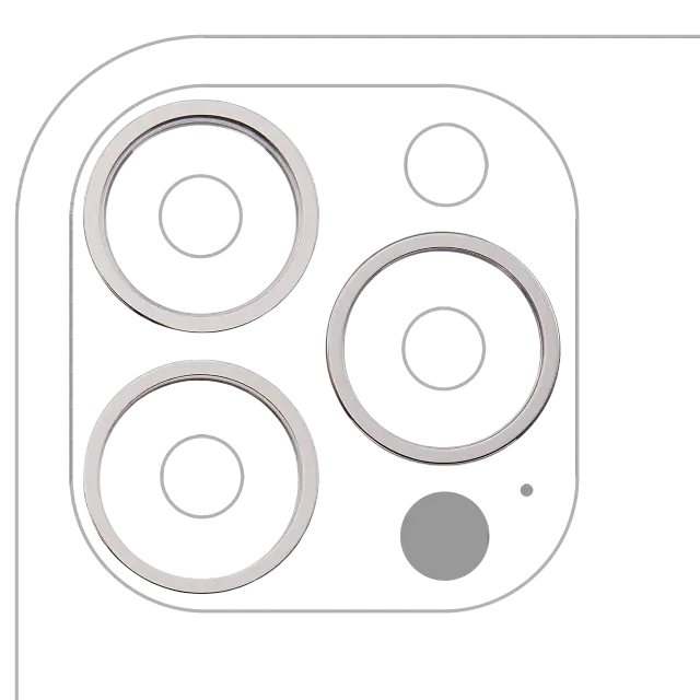 Anneau de contour de caméra arrière pour Apple iPhone 13 Pro / 13 Pro Max (lot de 3, argent, lot de 10)