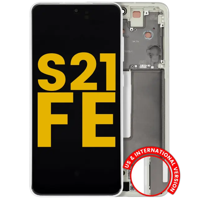 Écran OLED avec châssis pour Samsung Galaxy S21 FE 5G (version US & internationale, reconditionné, Olive Green)