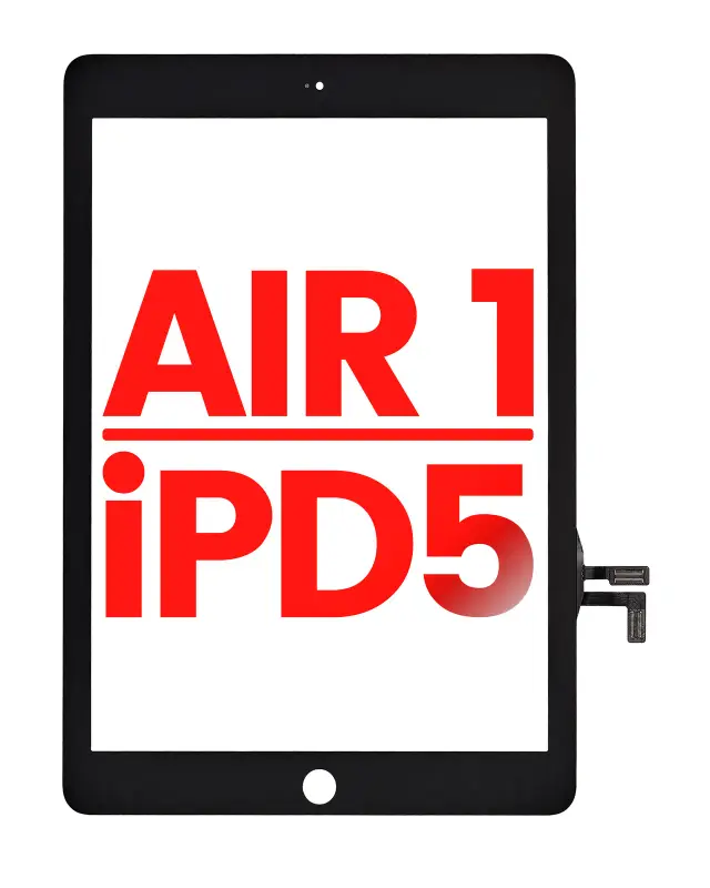 Vitre tactile pour Apple iPad Air 1 / iPad 5 (2017) (sans bouton principal, compatible premium, noir)