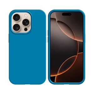 Coque Silicone Compatible pour Apple iPhone 16 Pro (#16) Bleu Ciel