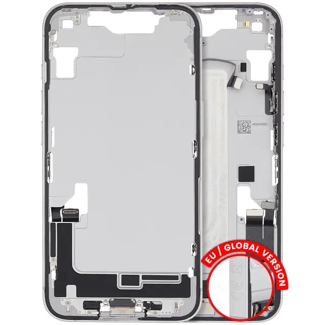 Châssis pour Apple iPhone 16e / 17e (version EU, origine d'occasion — grade A, blanc)
