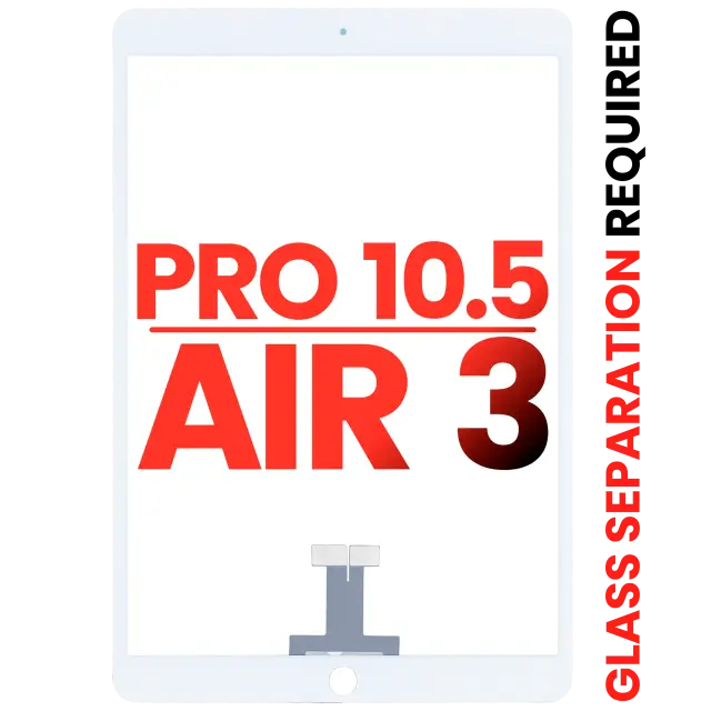 Vitre tactile pour Apple iPad Pro 10.5" / iPad Air 3 (OCA préinstallé, séparation de la vitre requise, compatible premium, blanc)