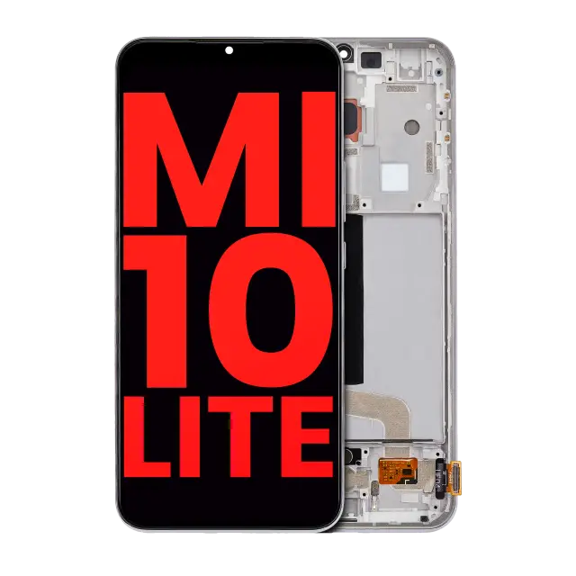 Écran OLED avec châssis pour Xiaomi Mi 10 Lite 5G (compatible premium, Dream White)