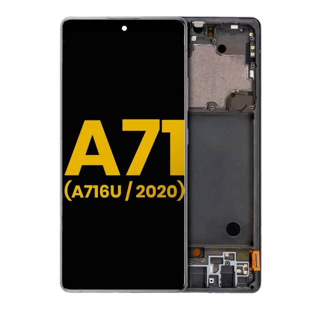 Écran OLED avec châssis pour Samsung Galaxy A71 5G (A716U / 2020) (reconditionné, Prism Cube Black)