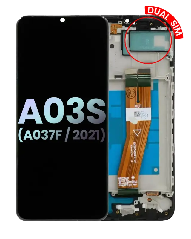 Écran pour Samsung Galaxy A03s (A037F / 2021) (Dual Sim, Type C Frame, pack service origine, toutes couleurs)
