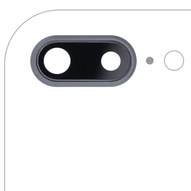 Lentille de caméra arrière avec support et anneau pour Apple iPhone 8 Plus (Real Sapphire, premium, gris sidéral, lot de 10)