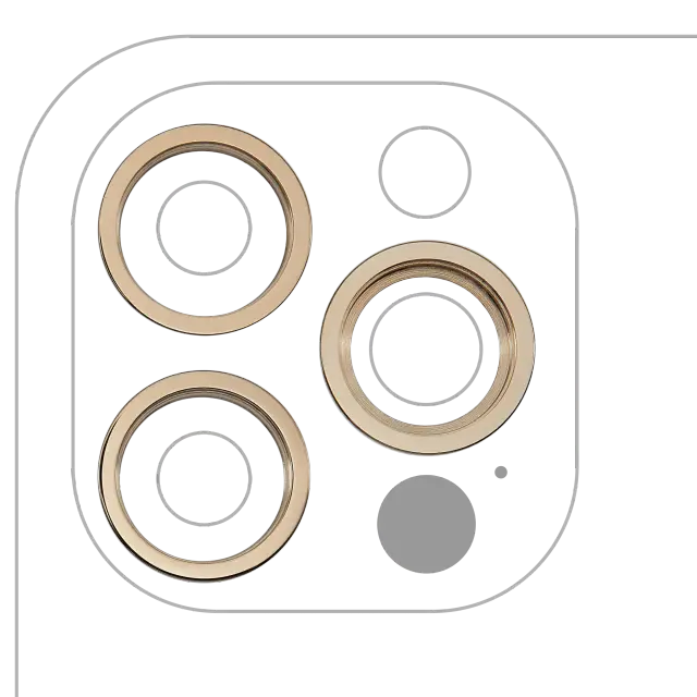 Anneau de contour de caméra arrière pour Apple iPhone 12 Pro (or, lot de 3)