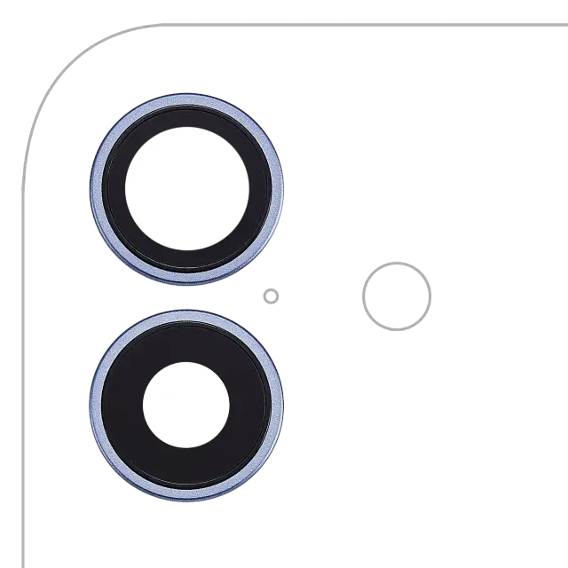 Lentille de caméra arrière avec support et anneau pour Apple iPhone 17 (premium, Mist Blue)