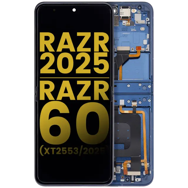 Écran OLED avec châssis pour Motorola Razr 2025 / Razr 60 (XT2553 / 2025) (reconditionné, Gibraltar Sea)