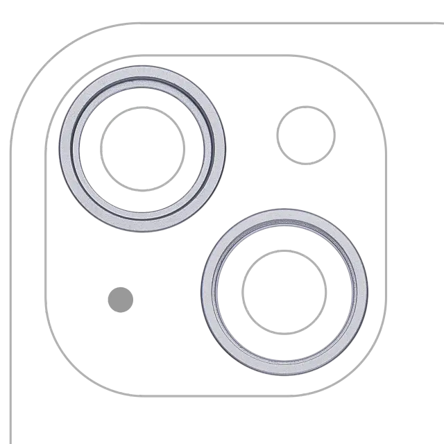 Anneau de contour de caméra arrière pour Apple iPhone 15 / 15 Plus (lot de 2, bleu, lot de 10)