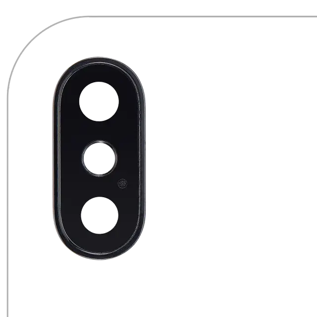 Lentille de caméra arrière avec support et anneau pour Apple iPhone XS / XS Max (Real Sapphire, premium, gris sidéral, lot de 10)
