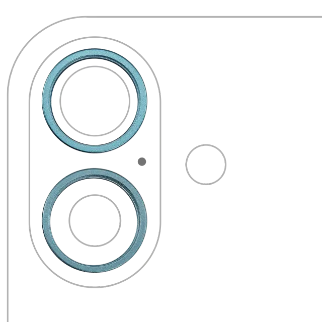 Anneau de contour de caméra arrière pour Apple iPhone 16 / 16 Plus (turquoise, lot de 2)